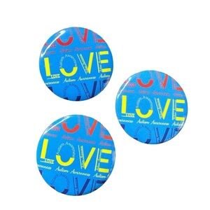 Autism Awareness Pins (Bundle Of Three - Like New) 💙💛